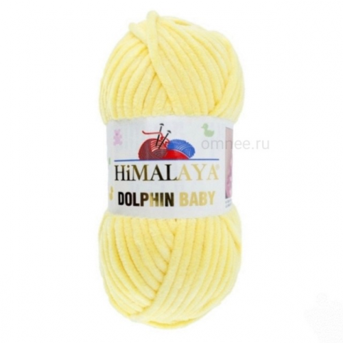 Himalaya dolphin baby 80313 (желтый) 100% микрополиэстер, 100гр., 120 м., велюровая пряжа