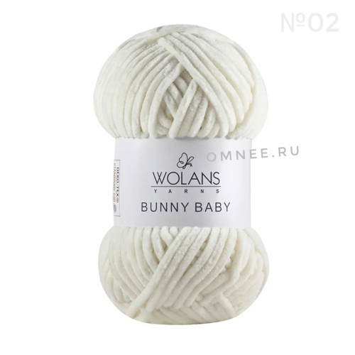 Wolans bunny baby 02 (кремовый), 100гр. 120м. 100% микрополиэстер, велюровая пряжа