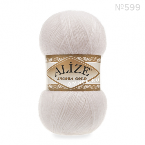 Alize Angora gold 599 (слоновая кость), 80% акрил, 20% шерсть, 100 гр. 550 м.